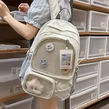 高いデザイン性の透明部分付き大容量二次元風リュックサック【白色・中学生向け】