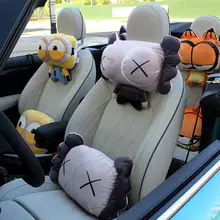 可愛らしいデザインの車用頭枕・腰用クッション【キャラクター・ふんわり素材】