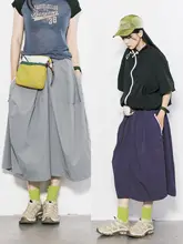 アウトドア用速乾ワイドスカート【夏季・ウィメンズ・Aラインデザイン・ゆったりフィット】（セットアップ対応）