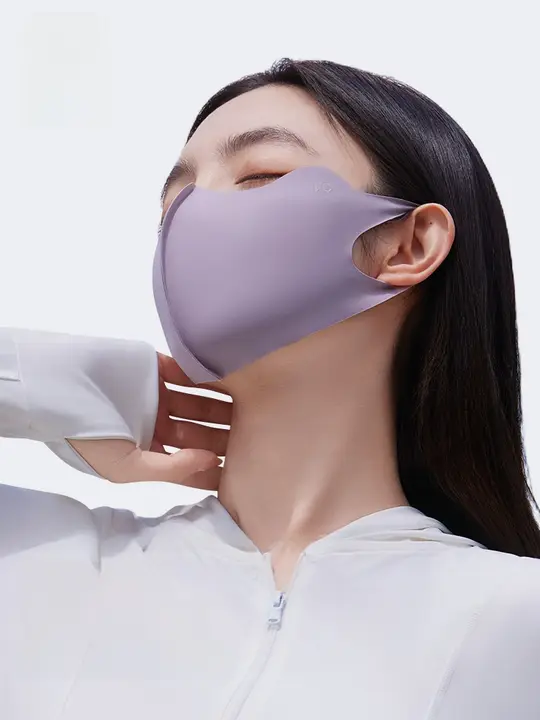 女性用全顔紫外線対策マスク【通気性・立体構造・氷絲素材】