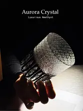 江戸切子風デザインの人造水晶酒杯【高級感・ギフトボックス付き】