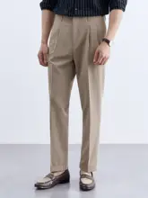 高腰 メンズスーツパンツ【ビジネス・伸縮性・シワになりにくい・クラシックスタイル】