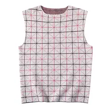 抗田字格デザインのニットベスト【秋冬用・ファッションレイヤリング】