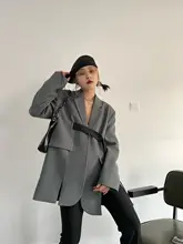 洗練されたデザインのグレーコート【女性用・スリムフィット・韓国スタイル】