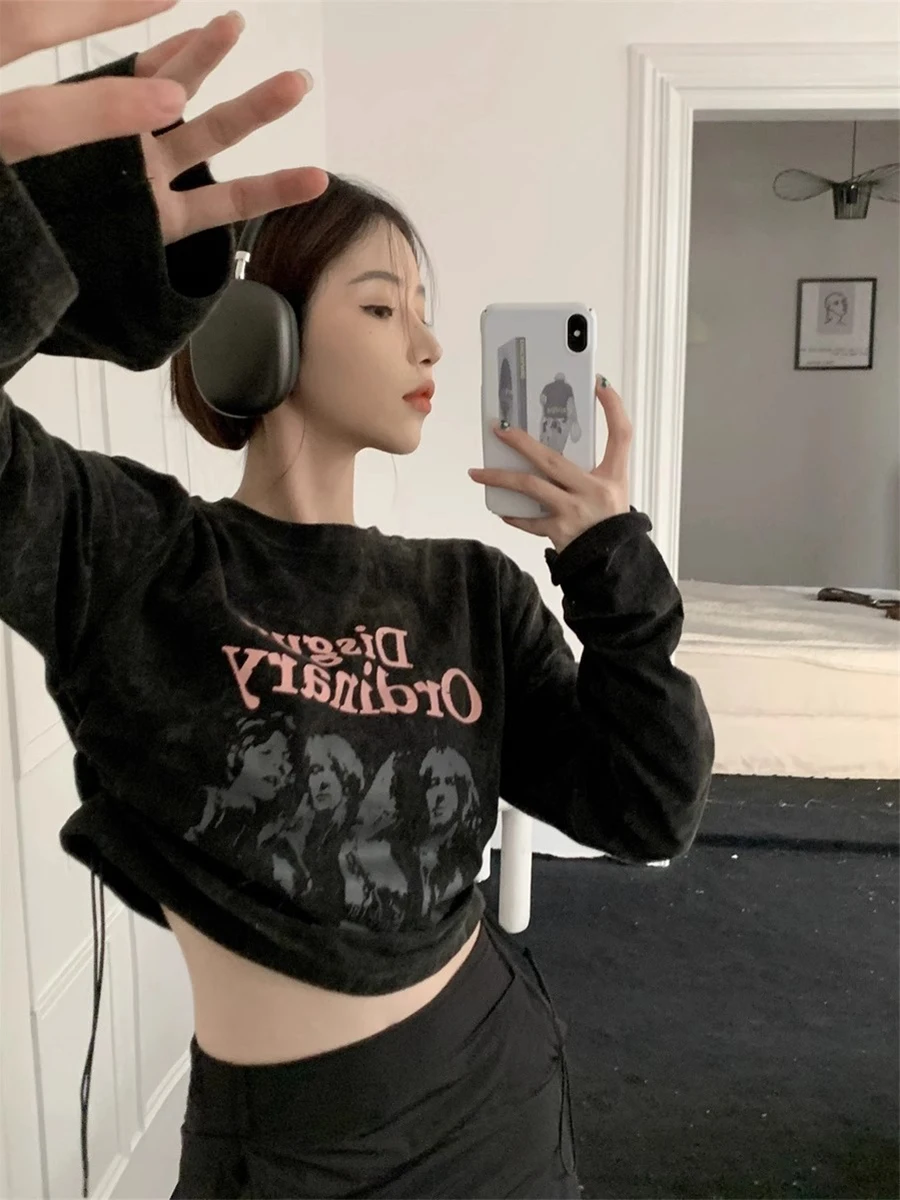 K-POPスタイル ジャズダンストップス：女性向け音楽フェスに最適なストリートカジュアルトップス