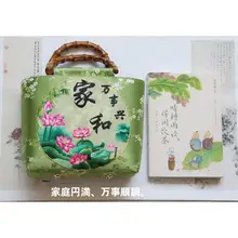 手提げ式竹節デザイン刺繍トートバッグ【中国風・一肩掛け・花柄】