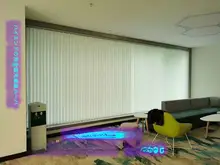 全遮光 ストライプ厚手生地 ロールブラインド【オフィス用・高級ビル適用・縦型】
