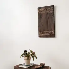 DIHOME 手作り彫刻実木 壁掛けインテリア【中古風・禅スタイル】