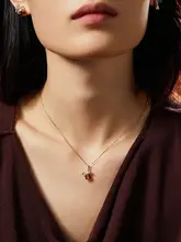 925シルバー製 赤いネックレス【新年のギフト・クリスマス用・女性向け】