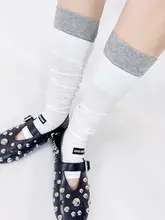 春夏用個性的なバイカラーソックス【ロングタイプ・スタイリッシュ・JKスタイル・スリム効果】