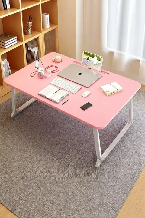 卓上用折りたたみパソコンデスク【カップホルダー付き・シンプルデザイン】