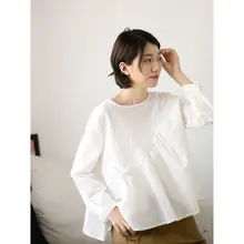 デザイン性のある女性用フィット麻混ストレートシャツ【夏用・短袖・ヴィンテージスタイル】