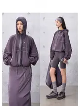 オリジナルデザインの女性用薄手パーカー【フード付き・日焼け 防止・バットウィングスリーブ・ゆったりシルエット】
