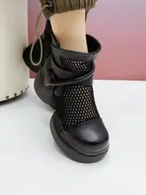 厚底サンダル【透湿性・レザー風ハイヒール・マーチンブーツ】