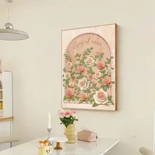 高級感ある花柄のリビング装飾画【肌理デザイン・ソファ背景用・玄関やテーブルに最適】