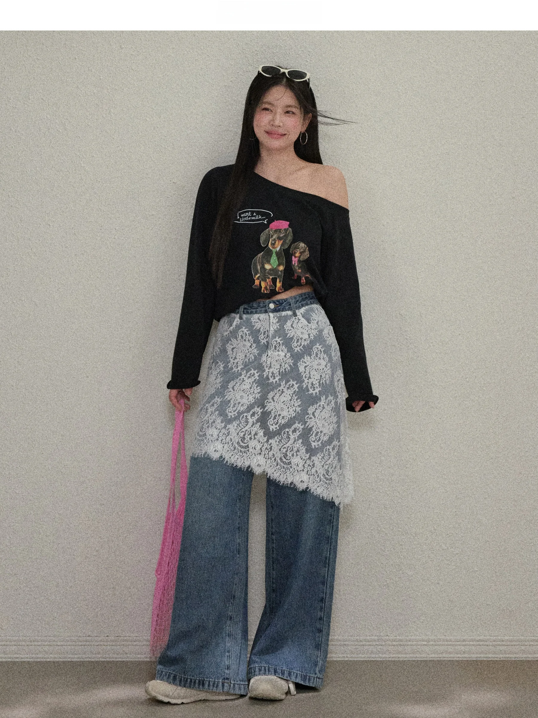 デニム フリル パンツ：JULULOOKの通勤風デザインが実用性を実現