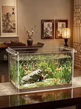 インテリアに最適！小型デスクトップエコ水槽【金魚・カメ飼育用・擬似ガラスプラスチック】