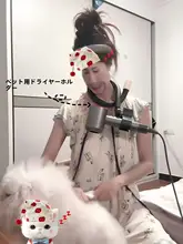 ペット用ドライヤー首掛けスタンド【ハンズフリー・調整可能・洗浄用】