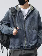 ブルーデニムジャケット【メンズ・夏用・カジュアル・フィット・フード付き】