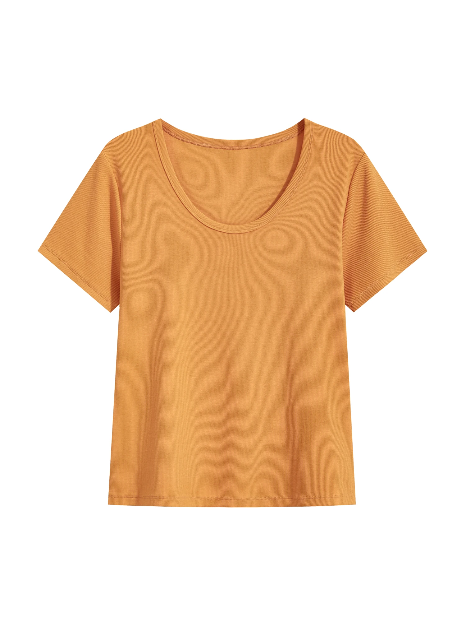 シンプルで洗練されたデザインの女性用ショートスリーブtシャツ：通勤風の修身型スタイル