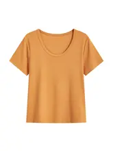 半袖Tシャツ レディース Uネック 韓流 シンプル デザイン性 スリム きれいめ 着回し 夏