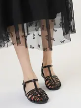 レトロ編み込みトングローマサンダル【夏用・ボヘミアンスタイル・ハイヒール】