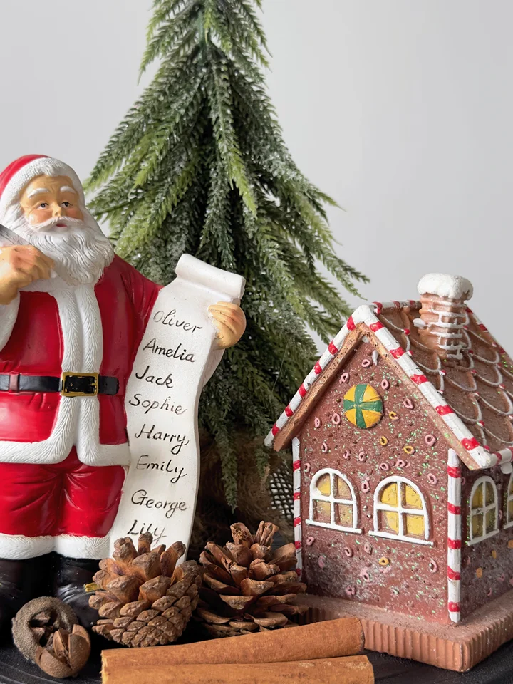クリスマスオーナメント 置物 ミニクリスマスツリー トナカイ サンタ トレイ 家庭用 インテリア