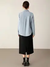 春秋用 レディース ブルーシャツ【通勤・面接対応・職業用・スカート付き】（セットアップ対応）