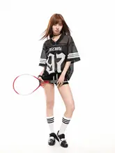 アメリカンビンテージ透かし編みワイドフィットTシャツ【男女兼用・夏用・ストリートスタイル】