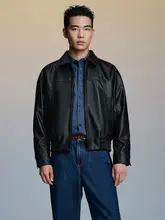 ヴィンテージ風 PUレザーライダージャケット【秋用・男性用・バイクスタイル】