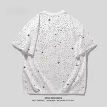 半袖Tシャツ メンズ カップル アートペイント ぼかし グラフィティ アメリカン風 ストリート 夏
