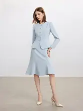 秋にぴったりな高級感あふれるスーツドレス【女性用・デザインワンピース・ジャケット付き】（セットアップ対応）