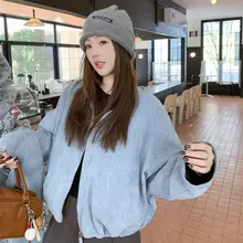 水彩風のブルー ダウンジャケット【冬用・白鹅绒・ショート丈・スカーフ付き】
