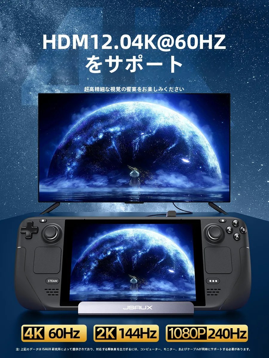 Steam Deck対応拡張ドック：OLEDディスプレイとマルチインターフェースを統合したゲーム用ハブの実用性