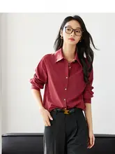 春季に最適！シンプルなデザインの長袖シャツ【淡いブルー・女性用・上品なシルエット】