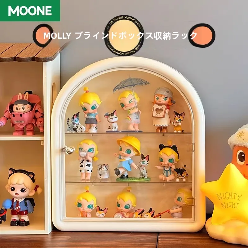 アクリル製盲箱収納ディスプレイラック：Mollyフィギュア用の3層収納システム