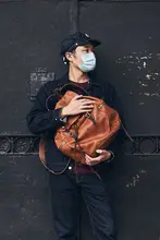 レトロ二次大戦風 本革バックパック【大容量・カジュアル・ダブルショルダー】