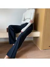 PAPERLLL ニットタートルネック長袖セーター【フィット・ストライプデザイン・指露出】