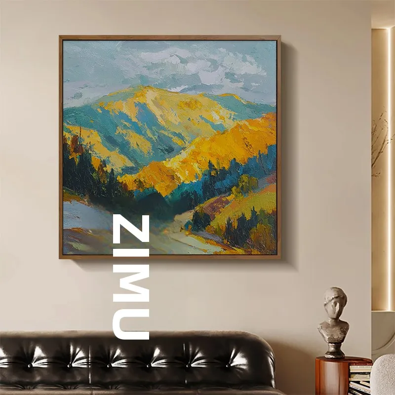 フランス風アート金山の装飾画：手描き質感と千山聚 福のテーマで民宿に最適な空間装飾