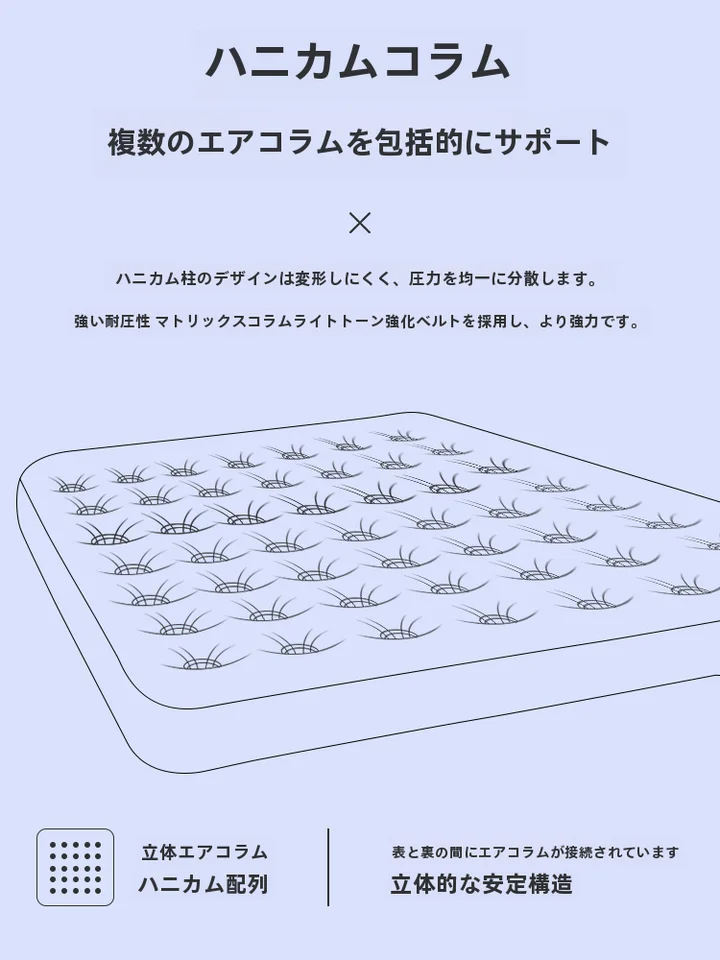 Urbanwave 便利で快適！厚手の一人用エアマットレス【折りたたみ式・携帯便利・屋外用】