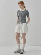 ふんわり感のあるシワ加工フラワーバウンススカート【ミニ丈・カジュアル】