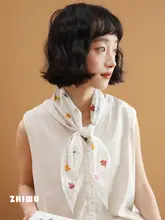 春夏用 コットンシルクの薄手スカーフ【フランス風・高級感・多用途】
