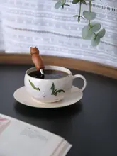 コーヒーカップセット ラテカップ ユリ 陶器 ハンドメイド