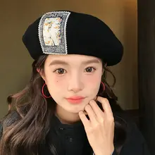 秋冬用 ヒップホップ風 ベレー帽【復古デザイン・女性用・小顔効果】