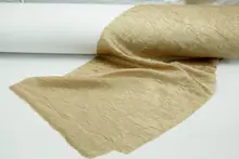 デザイン性のある光沢のある半透明シャンパンゴールドの不規則なテクスチャーのシフォン生地【DIY用】