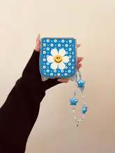 かわいい猫耳デザインのスマートフォンケース【フラワープリント・持ち手付き】