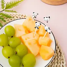 可愛い動物デザインのミニフルーツフォーク【パンダ型・お弁当用・八本入り】（セットアップ対応）