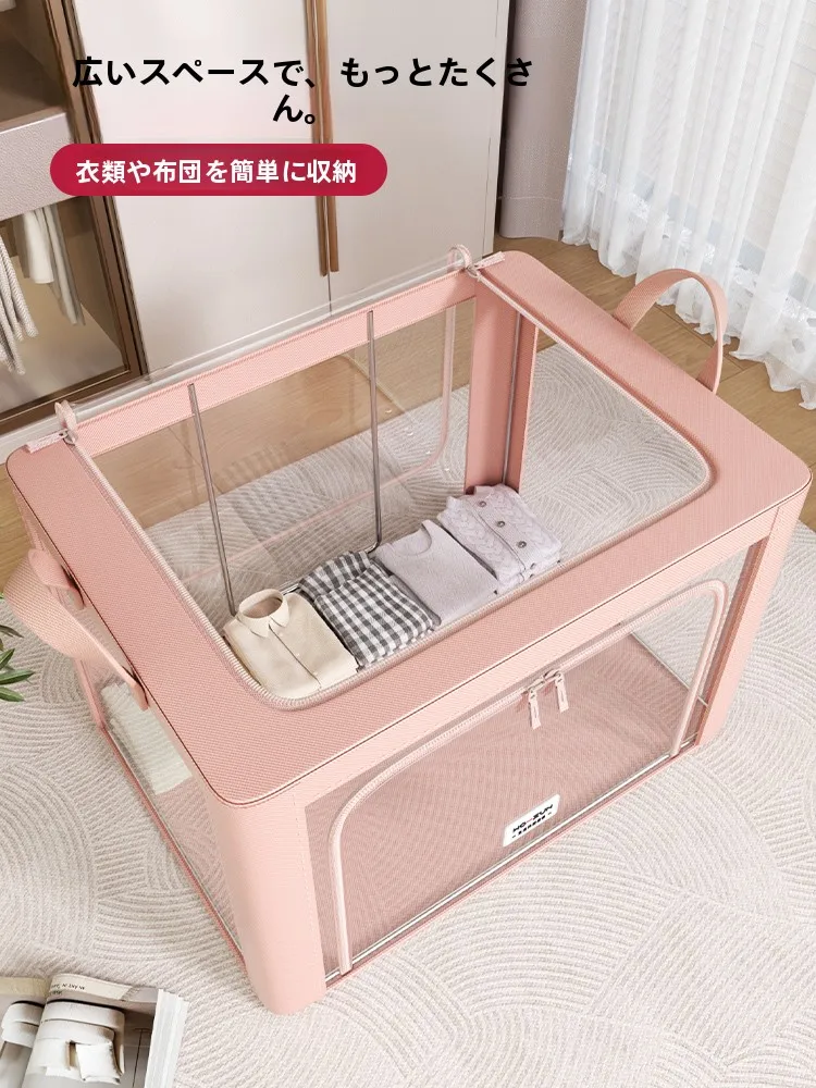 大量の服収納に最適な全透明布製収納ボックスの実用性と使い方