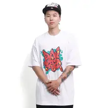 半袖Tシャツ ユニセックス レタードグラフィック アメリカン風 ストリート クルーネック 狭め襟元 ドロップショルダー ルーズ ダンス「FBS」