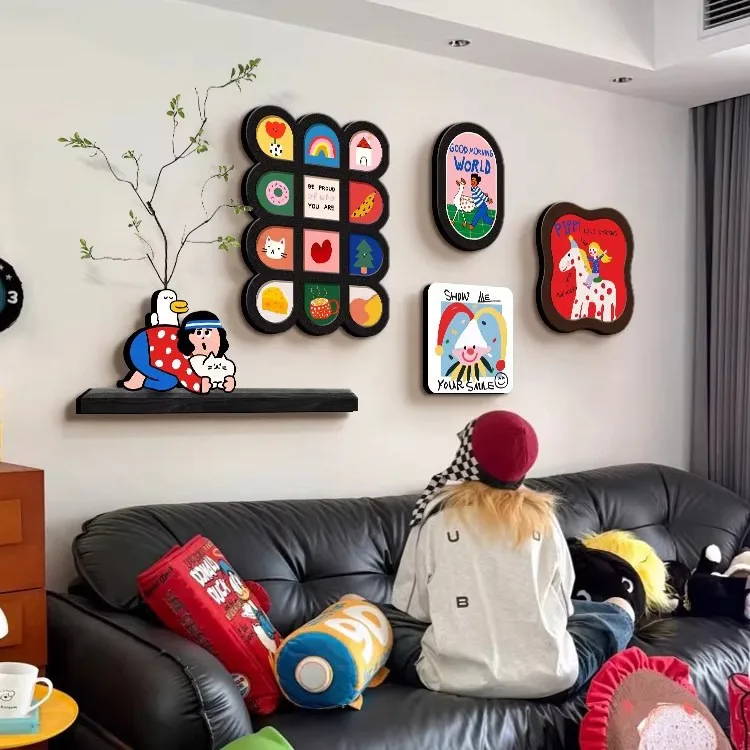 アートデコレーション壁掛け絵画：多巴胺スタイルのカートゥーンデザインが部屋を彩る